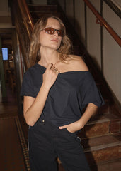 AFENDS Womens Sabina - Off Shoulder Tee - Black