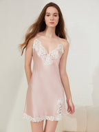 Elegant Lace Mulberry Silk Chemise