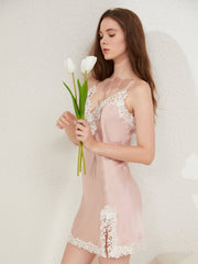 Elegant Lace Mulberry Silk Chemise