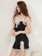 Elegant Lace Mulberry Silk Chemise