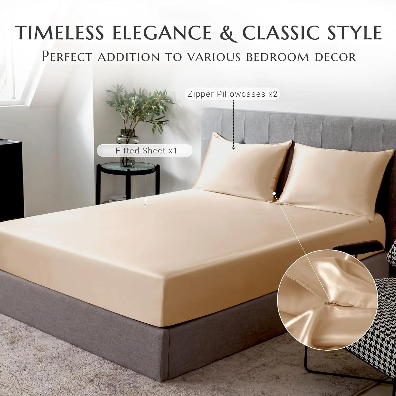 Soft Silk Fitted Sheet Set