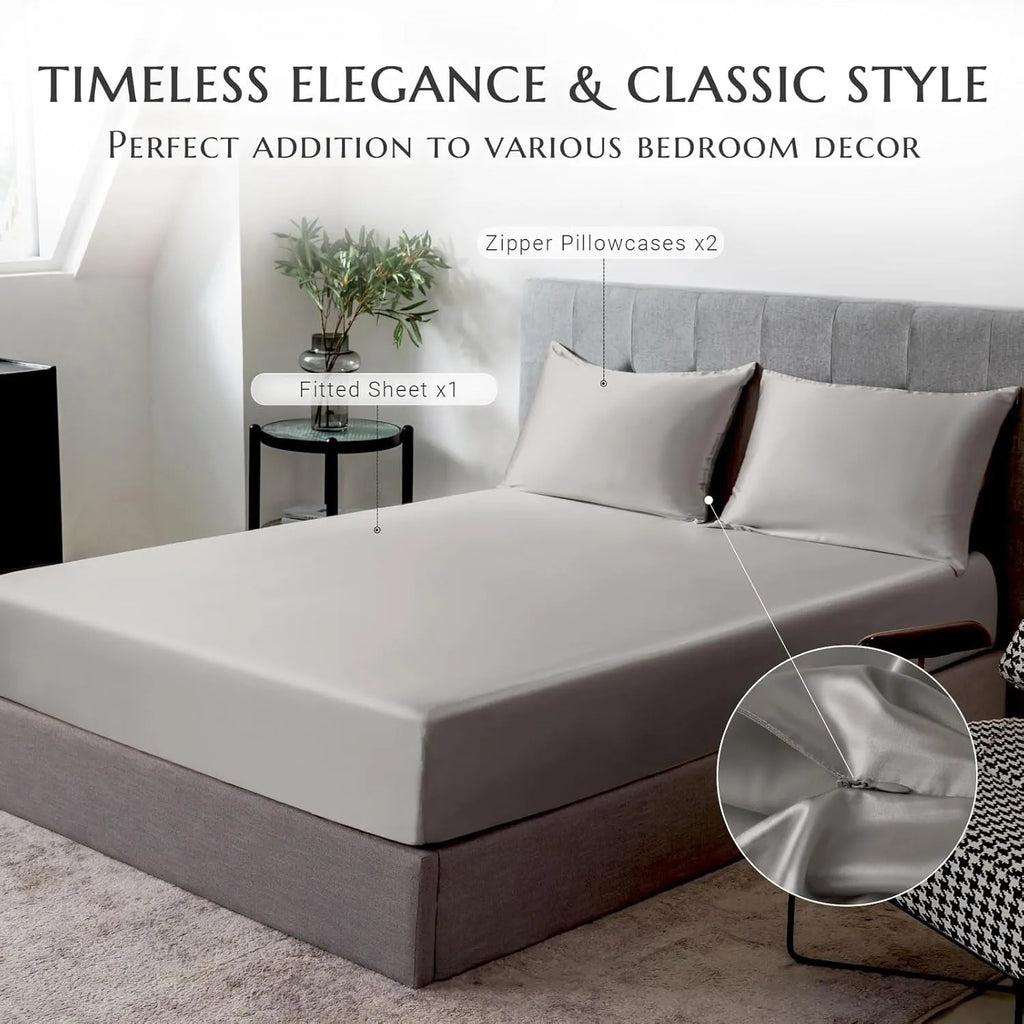 Soft Silk Fitted Sheet Set