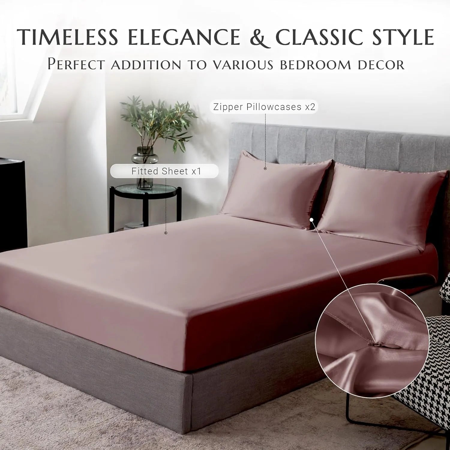 Soft Silk Fitted Sheet Set