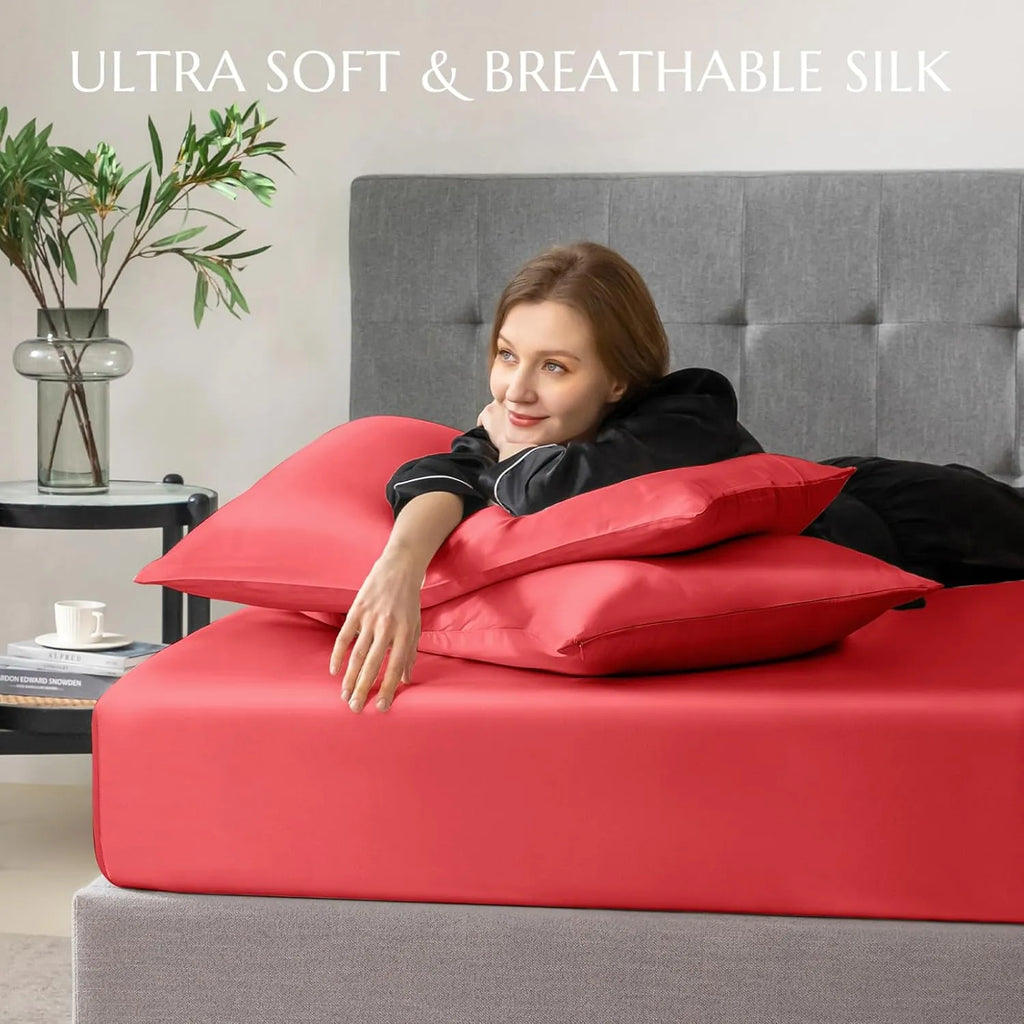 Soft Silk Fitted Sheet Set