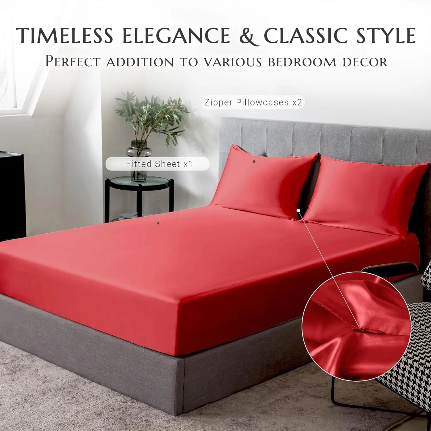 Soft Silk Fitted Sheet Set