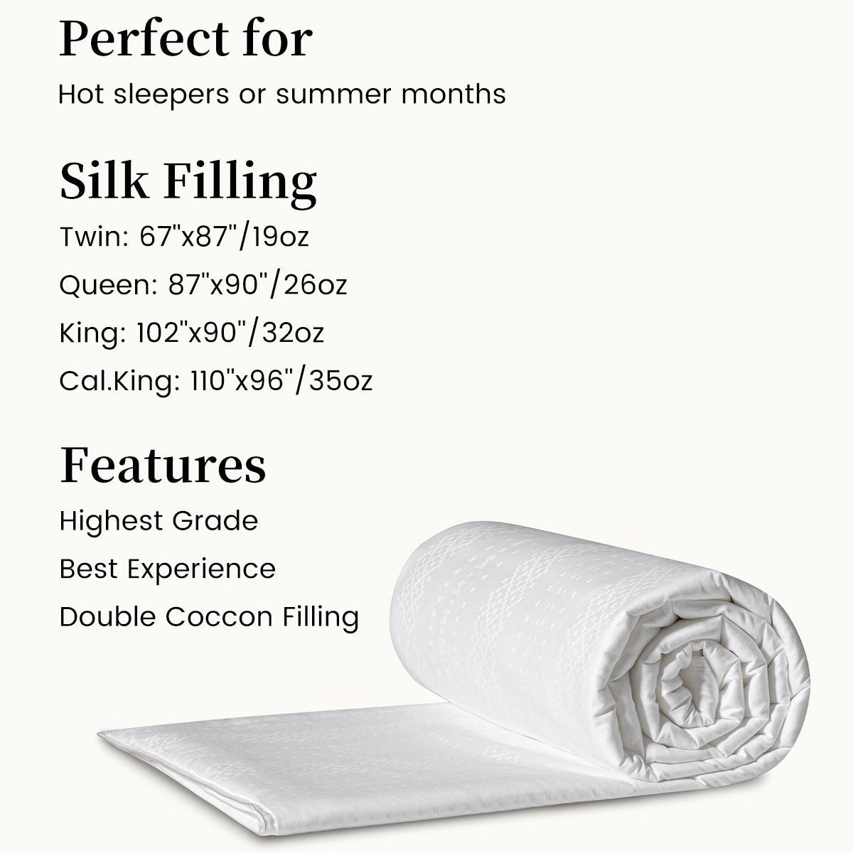 Luxury Summer Double Cocoon Silk Filled Comforter