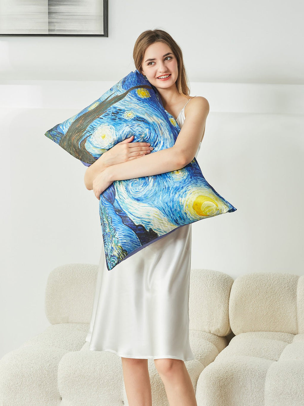 Van Gogh Inspired Premium Silk Pillowcase – Starry Night