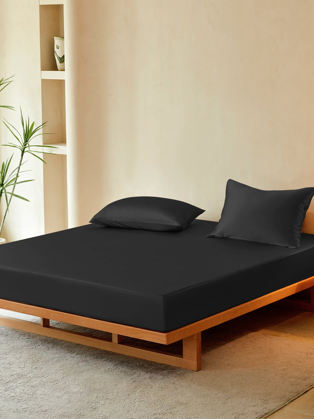 Vegan Silk Fitted Sheet Set