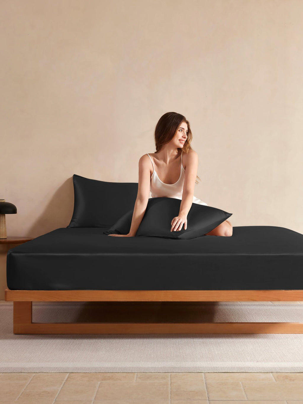 Vegan Silk Fitted Sheet Set