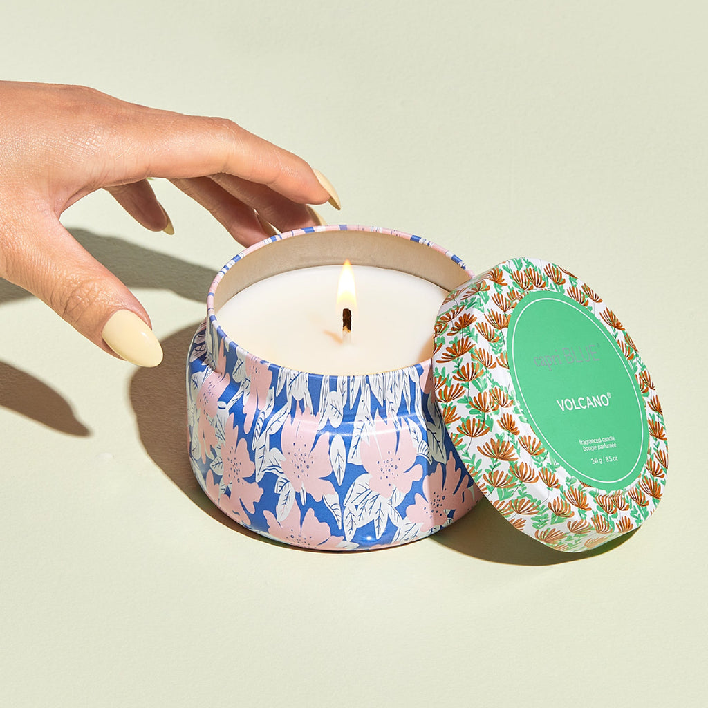 Volcano Pattern Play Printed Travel Tin Candle