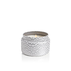 Volcano White Printed Travel Tin Candle