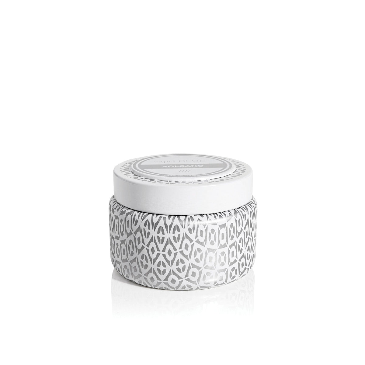 Volcano White Printed Travel Tin Candle